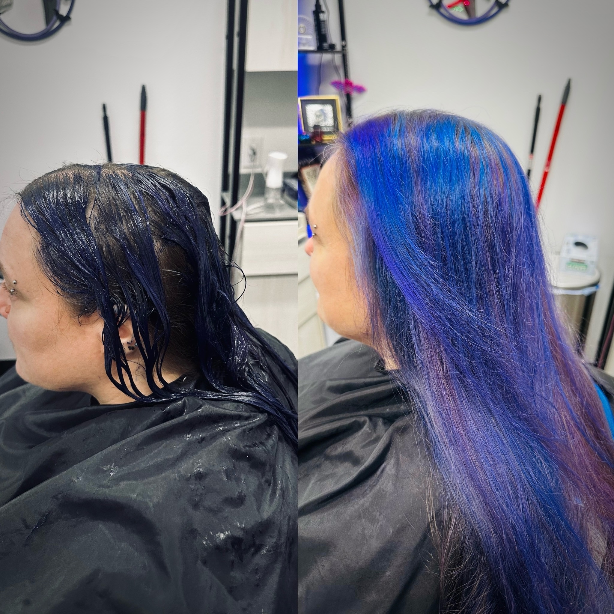 Hair color transformation - vibrant color work