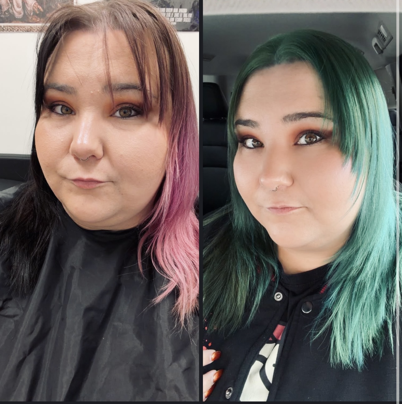 Hair color work - blue and purple tones