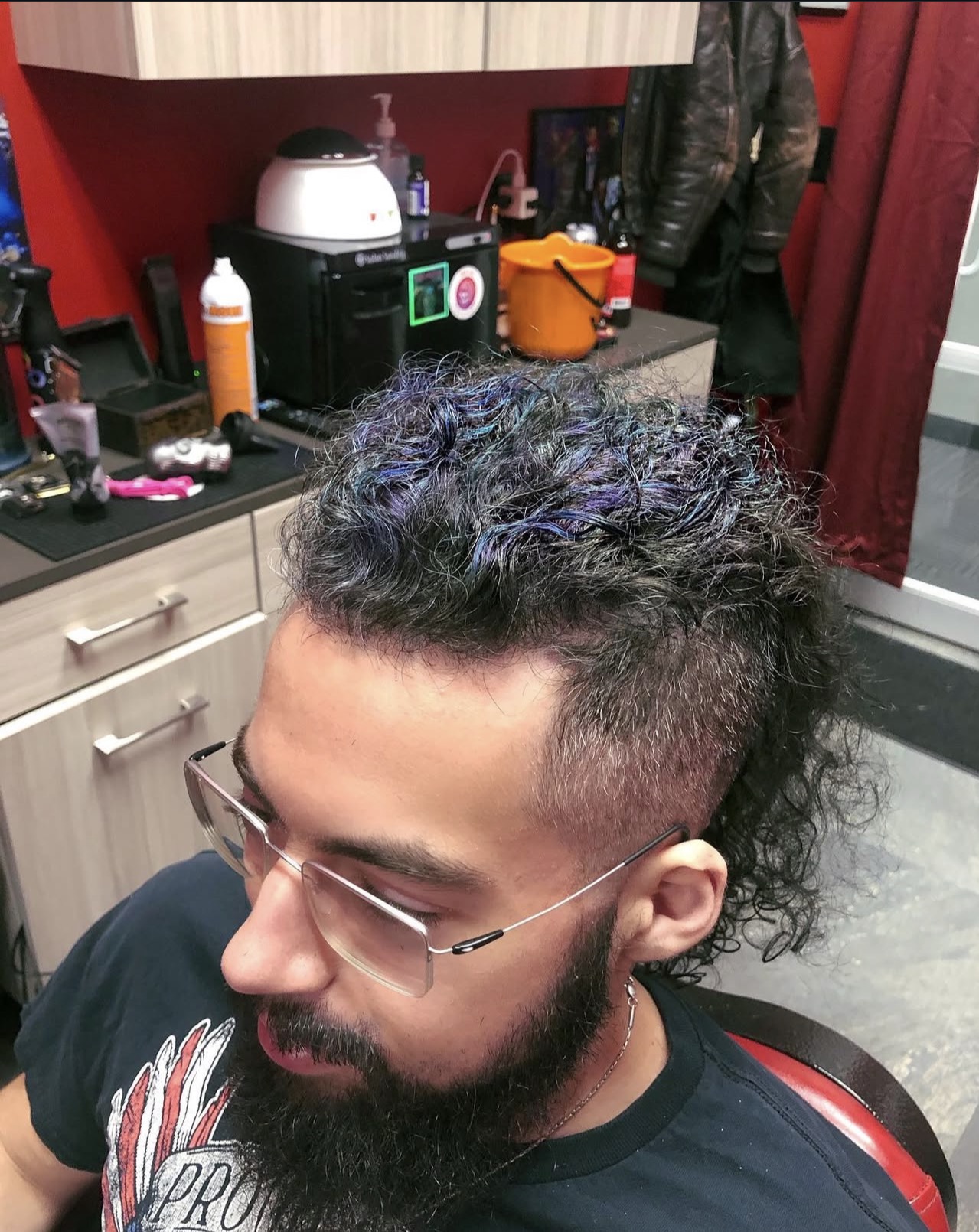 Modern haircut with fade and beard